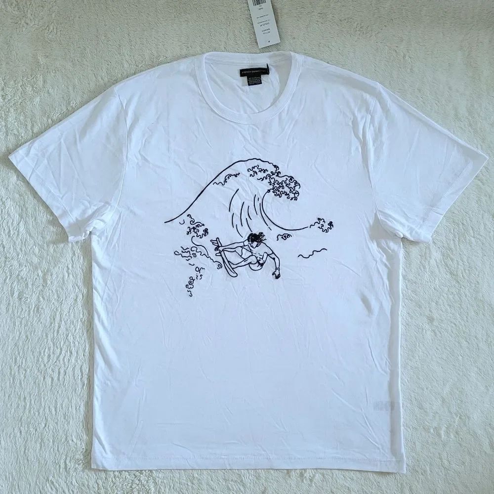 French🇫🇷 Connection "USA🇺🇲 Surfer"🏄‍♂️ Embroidered🪡 Tee👕 - NWT